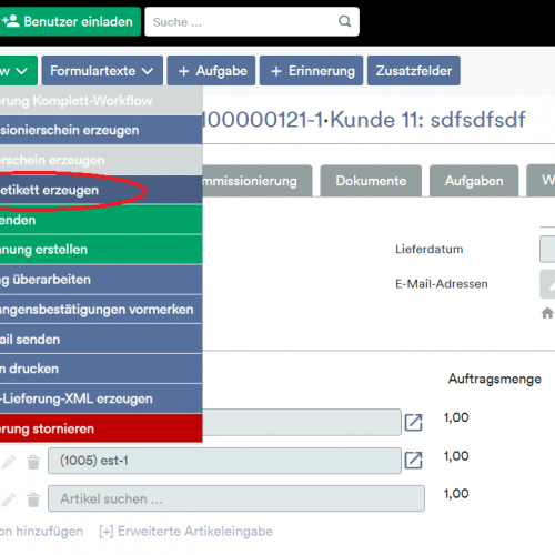 shipcloud Versandetikett erstellen