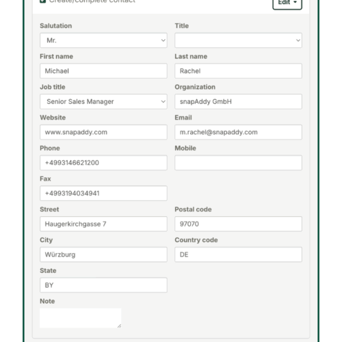 Datenqualität bei Plugin snapAddy