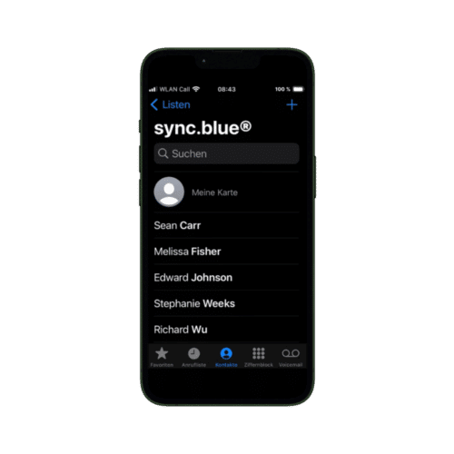 Apple iPhone by sync.blue Adressbuch