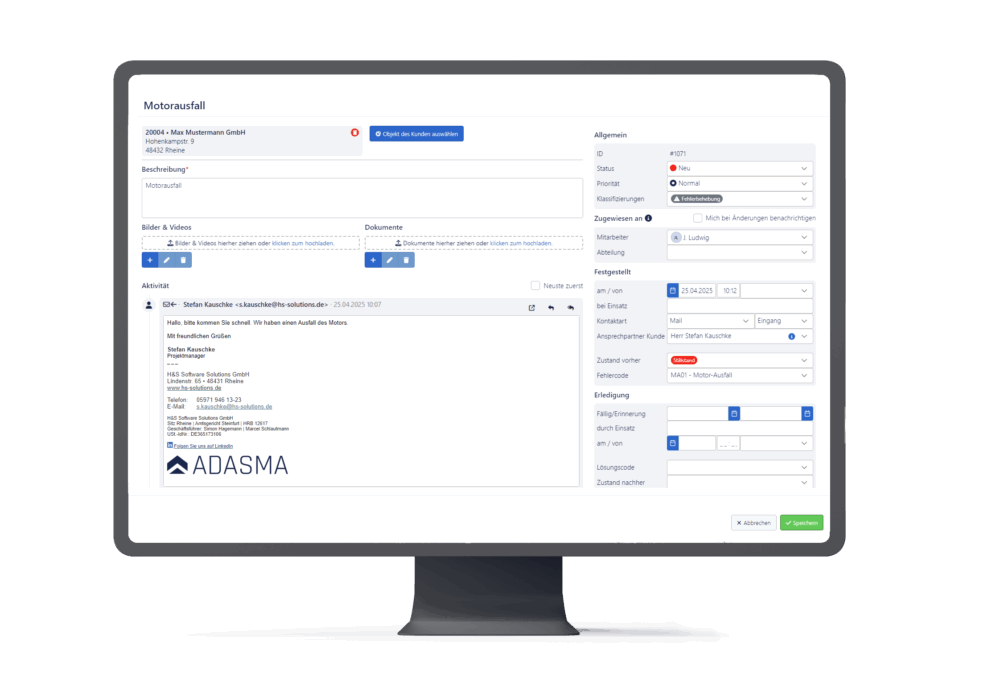 ADASMA-Plugin Anwendung Ticket Mockup
