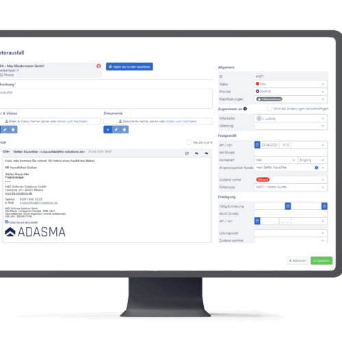 ADASMA-Plugin Anwendung Ticket Mockup