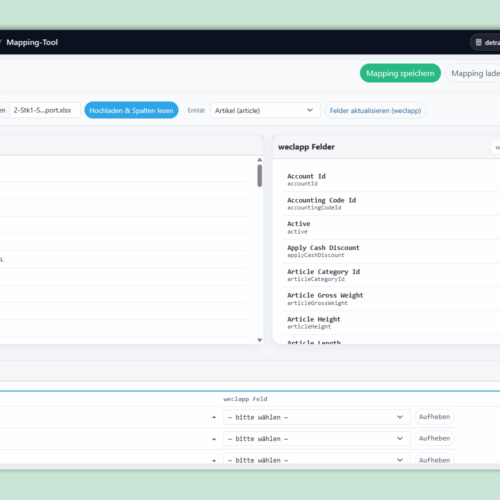 Plugin FlexiImport: Screenshot Mappings