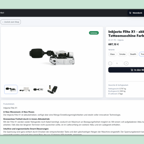 Plugin FlexiPortal: Screenshot Shop Detailansicht