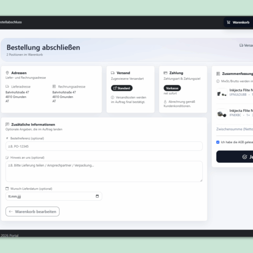Plugin FlexiPortal: Screenshot Shop Checkout