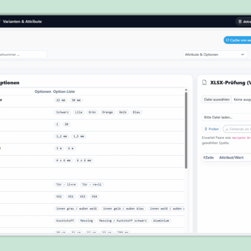 Plugin FlexiImport: Screenshot Varianten Importer